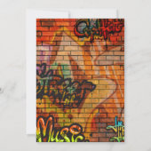 Skateboard graffiti verjaardagsfeest uitnodiging (Achterkant)