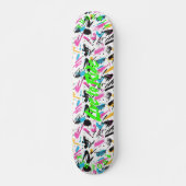 Skateboard Graffiti vibrant et devise 'Vivre pour rouler' en (Devant)