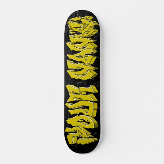 SKATEBOARD GRAFFITI WILDSTYLE GOLD PERSONNALISÉ SKATEBOT (Devant)