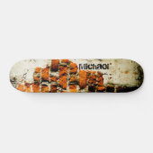 Skateboard Grafiti blanc orange Cool vieux mur de briques Vot (Horz)