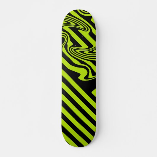 Skateboard Graines et torrents - Lime vert et noir (Devant)