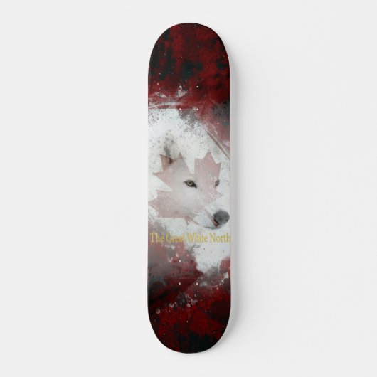 Skateboard grand bêta du nord blanc (Devant)