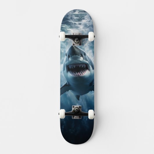 SKATEBOARD GRAND REQUIN BLANC (Recto)