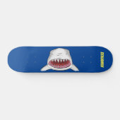 Skateboard Grand requin blanc moyen dessin animé (Horz)