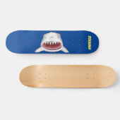 Skateboard Grand requin blanc moyen dessin animé (Horz)