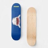 Skateboard Grand requin blanc moyen dessin animé (Recto)