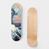 Skateboard Grande vague inspirée rose sakura esthétique (Recto)