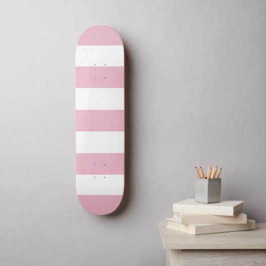 Skateboard Grandes Pink, Grandes Blances, Motif Gratté (Art mural)