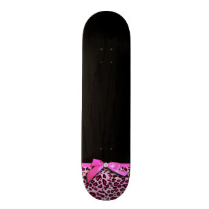 Skateboard Graphique d'arc de ruban d'empreinte de léopard d