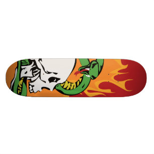 Skateboard Graphique de serpent et de crâne