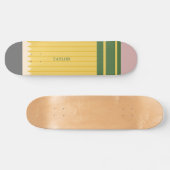 Skateboard Graphique en crayon de l'école jaune personnalisé (Horz)