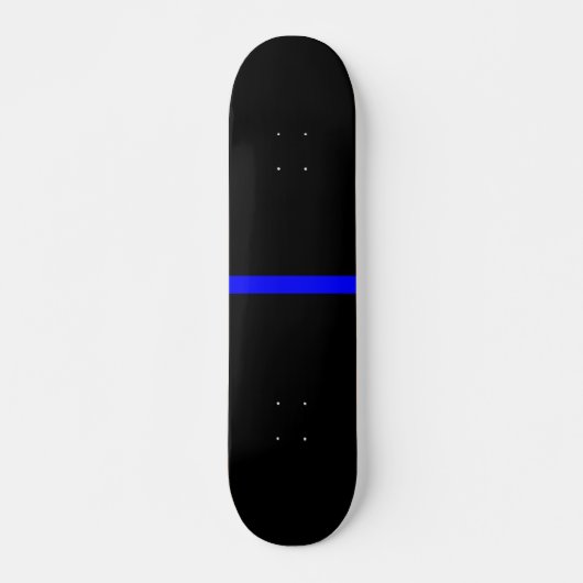Skateboard Graphique Symbolique de ligne bleue mince (Devant)