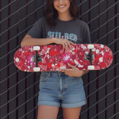 Skateboard Graphisme géométrique abstrait rouge et rose