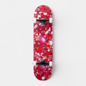 Skateboard Graphisme géométrique abstrait rouge et rose (Recto)