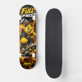 Skateboard Graphisme Monstre Skate Lightning Doré à Pleine Vi (Recto)