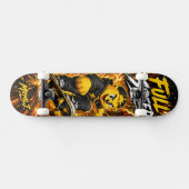 Skateboard Graphisme Monstre Skate Lightning Doré à Pleine Vi (Horz)
