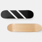 Skateboard Gras Noir Deux fines bandes Diagonales Blanches (Horz)