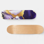 Skateboard Gras Trendy violet jaune or faux marbre (Horz)