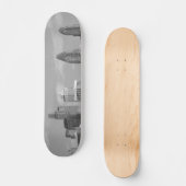 Skateboard gratte-ciel de Philly noir et blanc (Recto)
