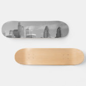 Skateboard gratte-ciel de Philly noir et blanc (Horz)