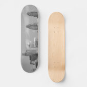 Skateboard gratte-ciel de Philly noir et blanc (Recto)