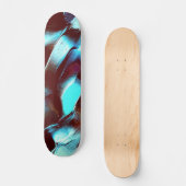 Skateboard Gravé de métal mat, en dégradé brun à cyan (Recto)