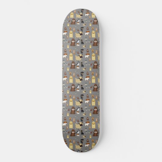 Skateboard gray background dogs (Recto)