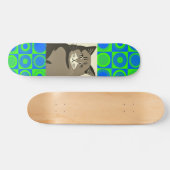 SKATEBOARD GRAY CAT ART CLAVIER (Horz)