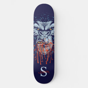skateboard Gray Gorilla Skull Monogram
