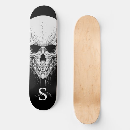 skateboard Gray Skull Monogram (Voorkant)