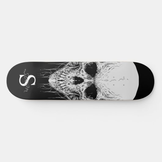 skateboard Gray Skull Monogram (Horizontaal)