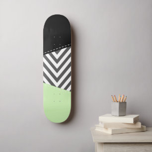 Skateboard Gray Zigzag, Gray Chevron, Zigzag Pattern, Mint