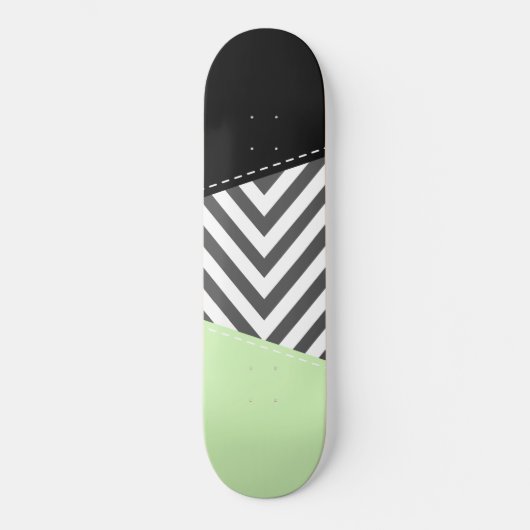 Skateboard Gray Zigzag, Gray Chevron, Zigzag Pattern, Mint (Recto)