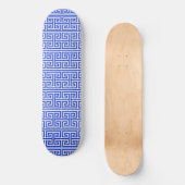 Skateboard Grec Meander Carré clé H Motif bleu (Recto)