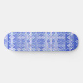 Skateboard Grec Meander Carré clé H Motif bleu (Horz)