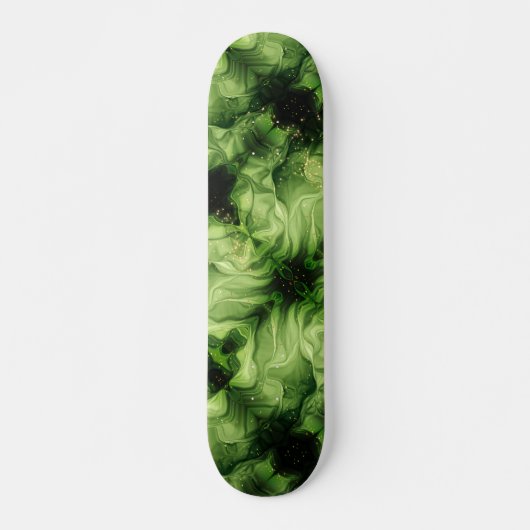 Skateboard Green Abstract Swirl  (Devant)