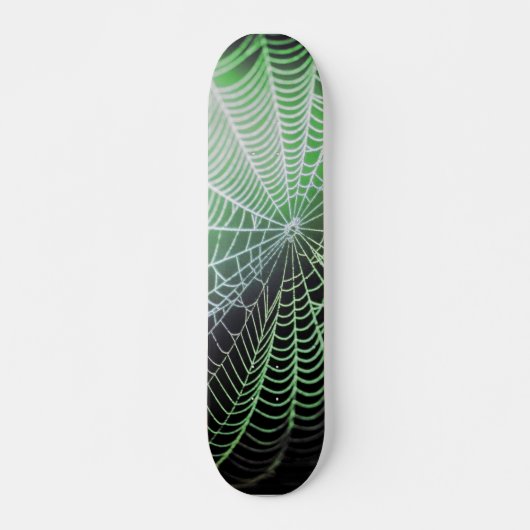 Skateboard Green Black Déplaisant Éffrayant Spider Web (Devant)