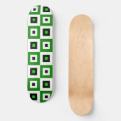 Skateboard Green Black White Checkered Squares Pattern (Recto)
