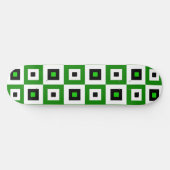 Skateboard Green Black White Checkered Squares Pattern (Horz)