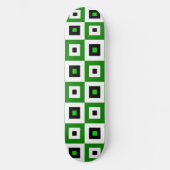 Skateboard Green Black White Checkered Squares Pattern (Recto)