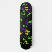 Skateboard Green Blue Yellow Paint Splatter Design Pattern (Recto)
