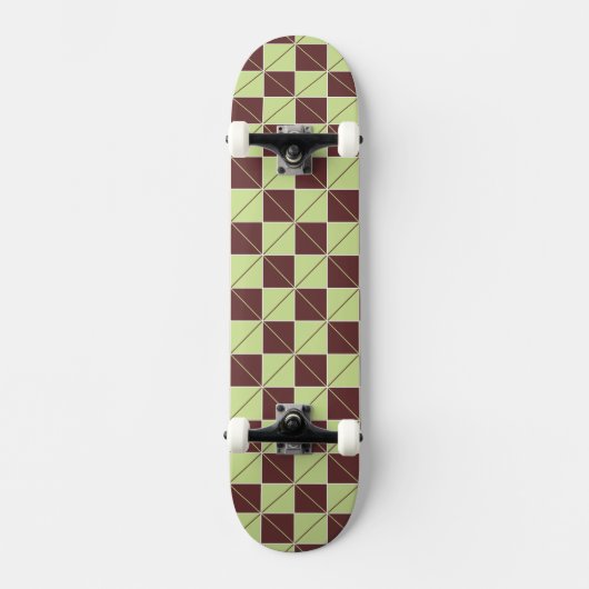 Skateboard Green et Brown Geo Plaid (Recto)