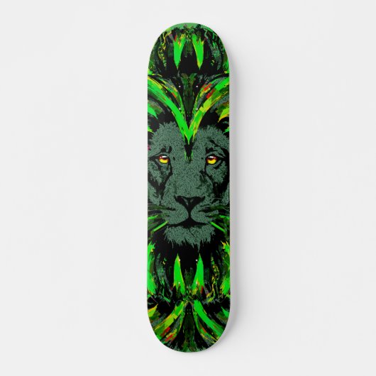 Skateboard Green Lion Head - Lion Face Skboard (Devant)