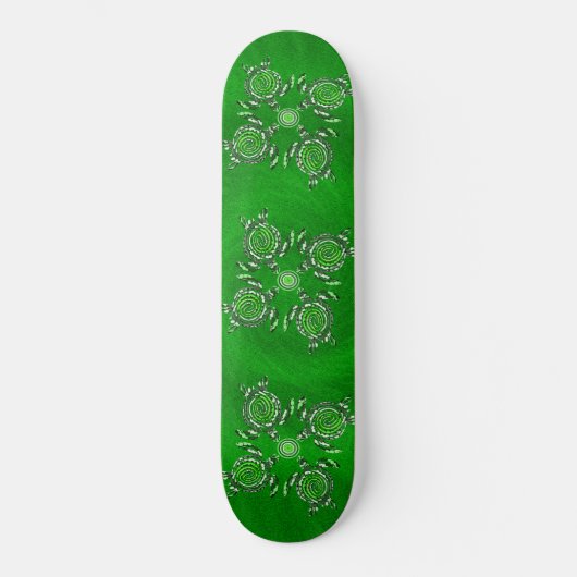 Skateboard Green Turtle Dot Art, (Recto)
