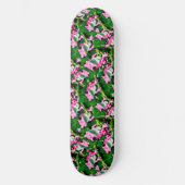 Skateboard Grenouille Rose Sur La Feuille Verte Motif Design (Recto)