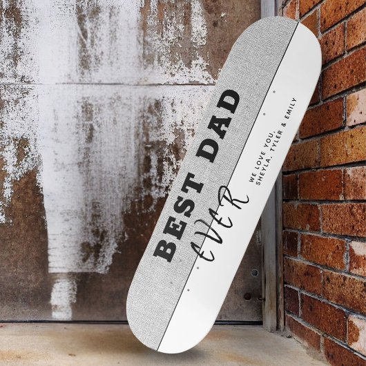 Skateboard Grey Rustic Meilleur papa Jamais Typographie Fête
