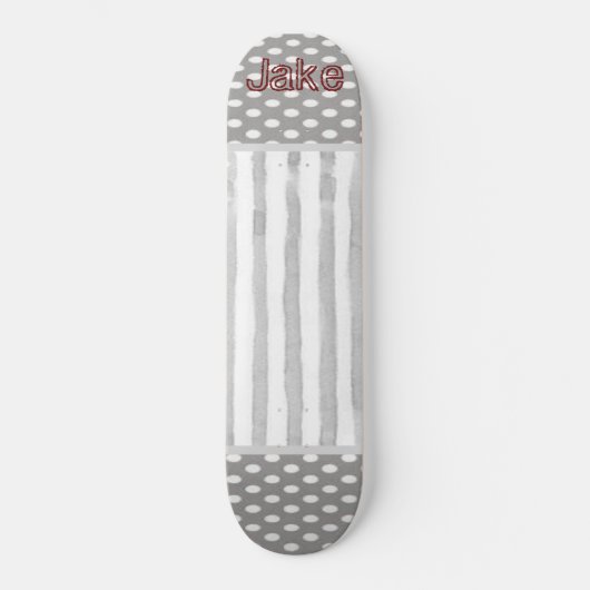 Skateboard gris blanc (Recto)