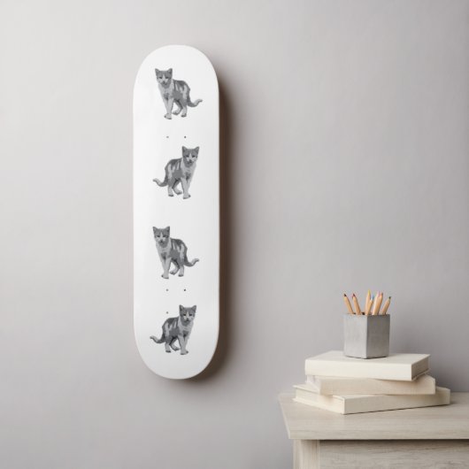 Skateboard Gris chaton (Art mural)
