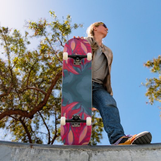 Skateboard gris rose (Extérieur 1)