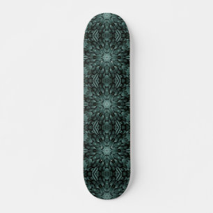 Skateboard Gris vert étoile géométrique mosaïque de pierre